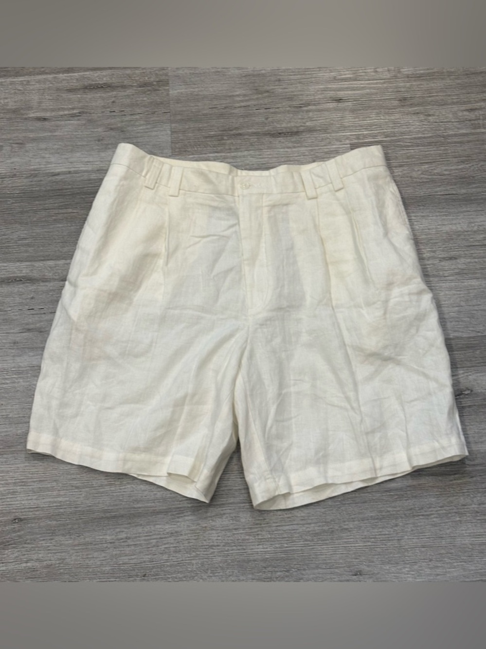 Men's Cream Pleated linen shirts 38 waist summer beach lightweight